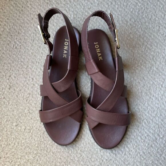 🇫🇷 Jonak Paris Chocolate Wenda leather sandals - Picture 2 of 9